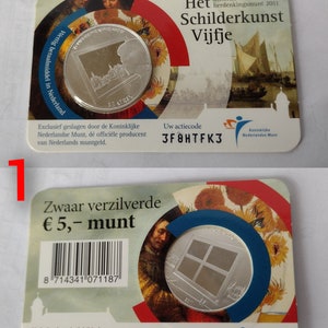 Monete commemorative da 5 e 10 euro olandesi FDC UNC 2008-2014. Coincard olandesi. Rame placcato argento