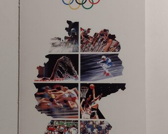 1992 年のオリンピックを記念したドイツポストの記念シート。切手と