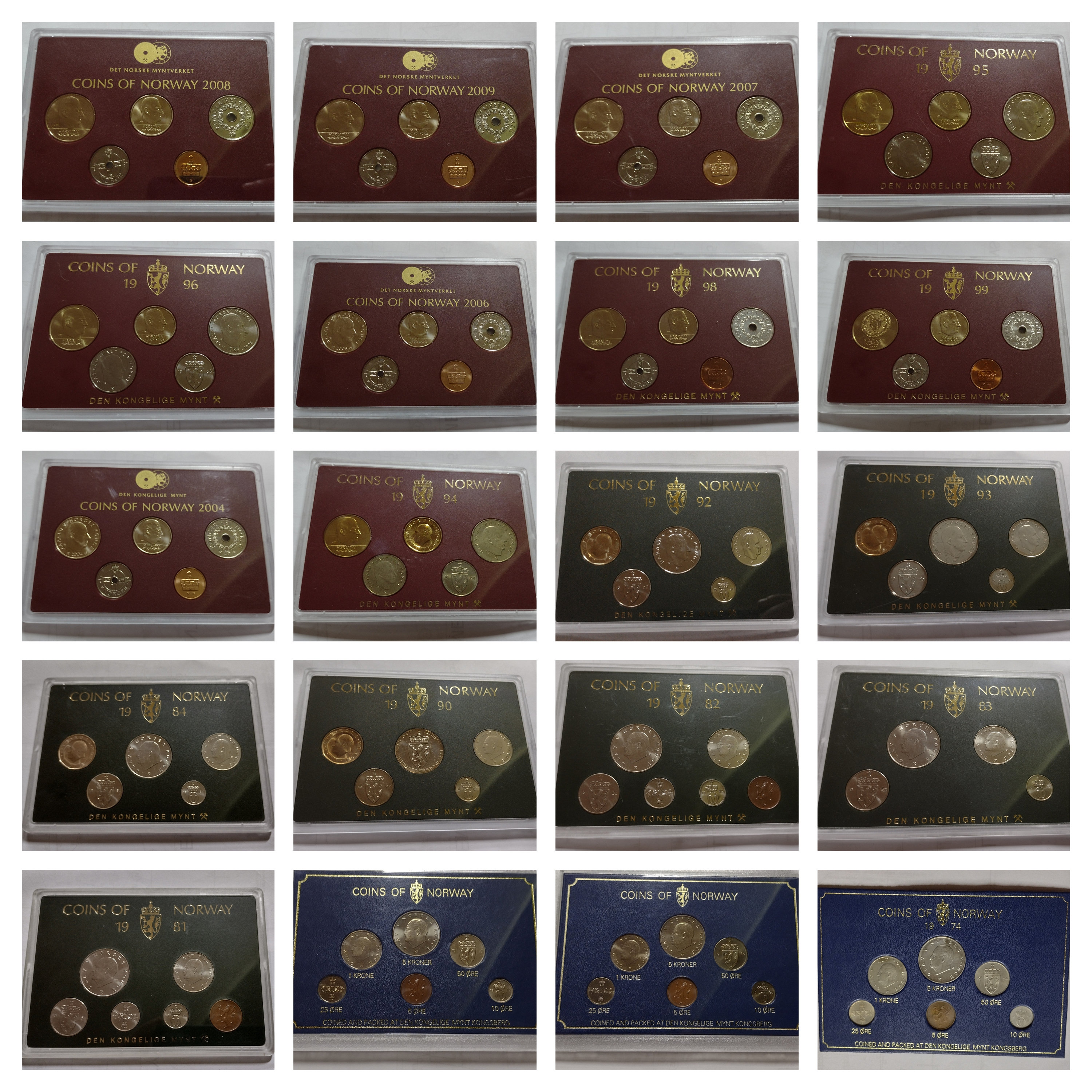最終値下げ※レアな海外ヴィンテージチケット◆3色セット Norway Uncirculated Sets 1974 1979 1980 1981 1982 1983 1984 1990