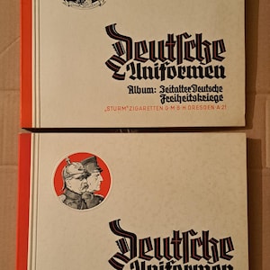 German uniform Album 1813-1815, Album III 1864 - 1914. Cigarette card book. Full set.