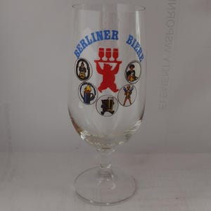 Berliner beer glass,  vintage germany stemmed beer glass, Collectible German Beer tulip, Pilsner Glasses 250 ml