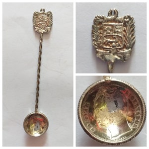 Simon Bolivar Libertador Vintage souvenir silver plated collectors spoon. #55