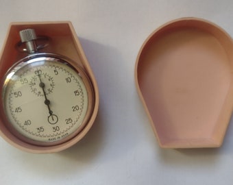 Vintage mechanical stopwatch Agat 1980's  in original box. Made in USSR.