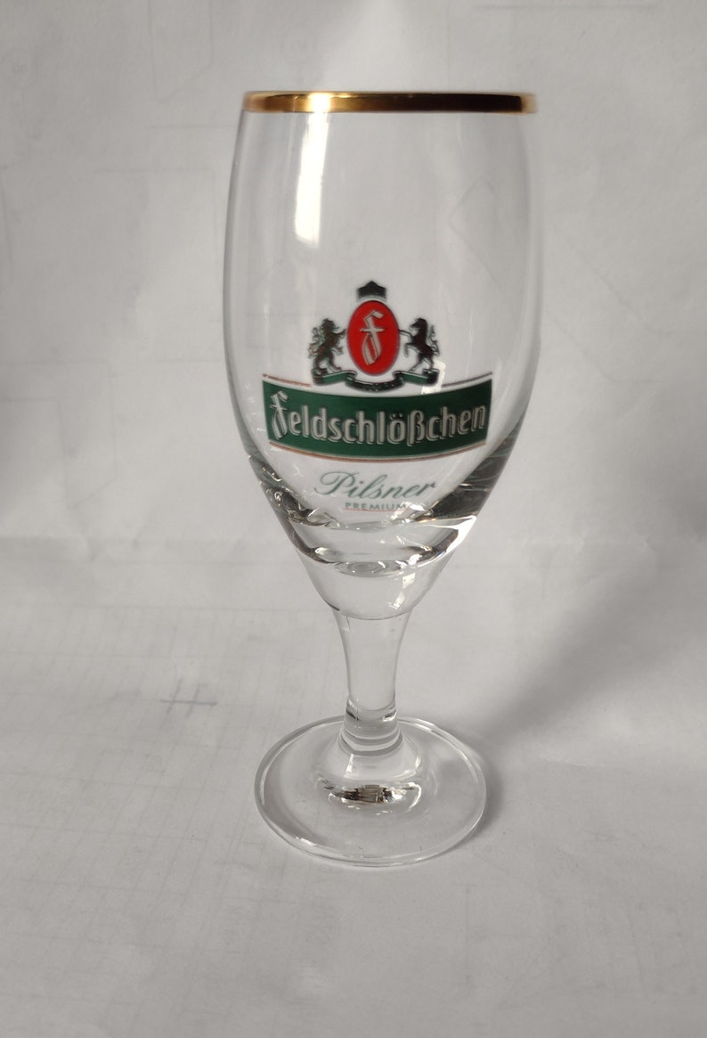 Feldschlößchen Feldschlosschen Dresden pilsener tulip beer glass 0.3l, 0.05l, Collectible German Beer Glass, Pilsner Glass, 300ml, 50ml image 10