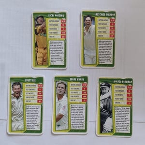 Single Cricket Karte Donald Bradman, Shane Warke, Mitchell Johnson, Brett Lee, Ricky Brücke 2009 Australische Cricketspieler, Karten tauschen
