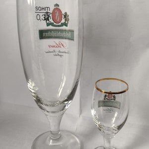 Feldschlößchen Feldschlosschen Dresden pilsener tulip beer glass 0.3l, 0.05l, Collectible German Beer Glass, Pilsner Glass, 300ml, 50ml image 4