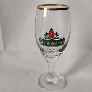 Feldschlößchen Feldschlosschen Dresden pilsener tulip beer glass 0.3l, 0.05l, Collectible German Beer Glass, Pilsner Glass, 300ml, 50ml image 9