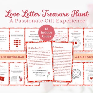 Liebesbrief Schatzsuche | Kreatives Geschenk für Mann, Frau, Freund, Freundin | Einzigartiges Geschenk für Valentinstag | Liebesbrief Puzzle
