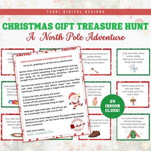 Búsqueda del tesoro navideña en interiores para niños / Pistas de la búsqueda del tesoro navideña / Búsqueda del tesoro navideña para niños, Pistas de la búsqueda del tesoro navideña