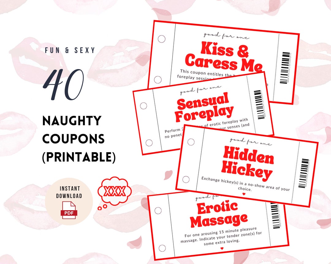 Printable Naughty Coupons Sexy Girlfriend Gift Couple Sex Coupons Sexy