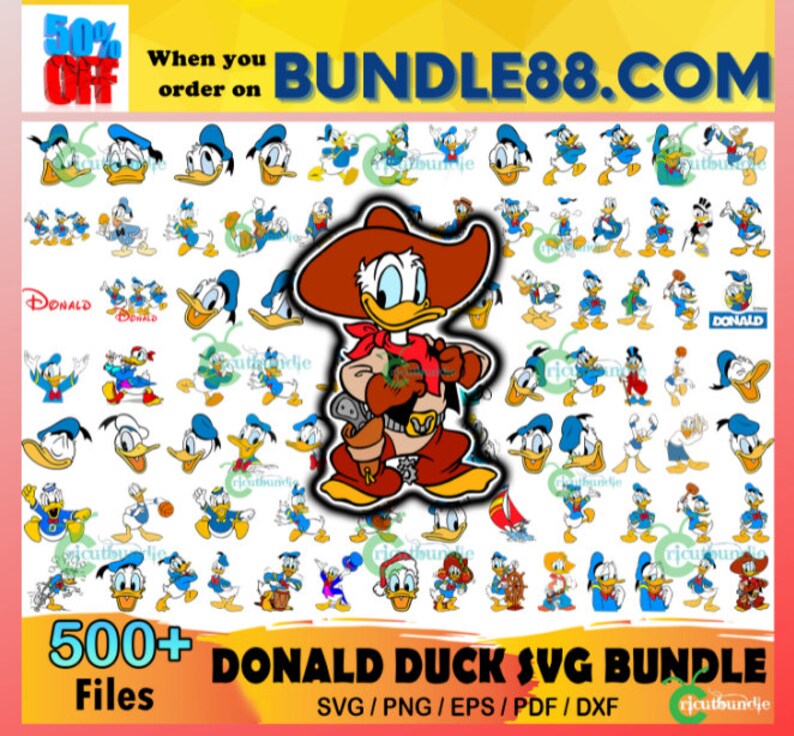 500 Donald Duck Svg Bundle Disney Svg Donald Duck Svg Walt