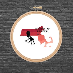 Dover Demon Cross Stitch - Welcome To Dover - Cryptid Series