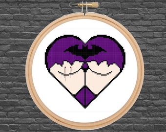 NSFW - Serie Boo-tiful Butts - Vampiro - Cuore - Halloween - Mostro - Schema punto croce