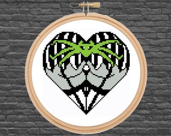 NSFW - Serie Boo-tiful Butts - Beetlejuice - Cuore - Halloween - Mostro - Schema punto croce
