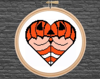 NSFW - Serie Boo-tiful Butts - Jack o'Lantern - Cuore - Halloween - Mostro - Schema punto croce