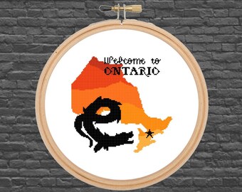 Punto croce Igopogo - Benvenuti in Ontario - Serie Cryptid