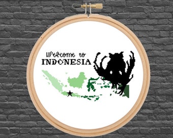 Ahool Cross Stitch - Welcome To Indonesia - Cryptid Series