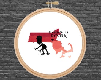 Dover Demon Cross Stitch - Welcome To Dover - Cryptid Series
