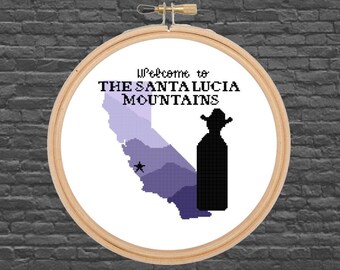 Dark Watchers Cross Stitch - Welcome To The Santa Lucia Mountains - California - Cryptid Series