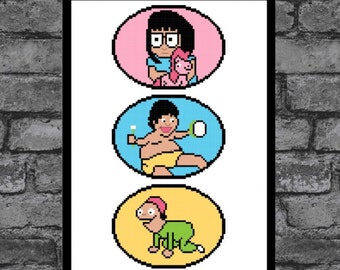 Schema punto croce Baby Belchers - Hamburger di Bob