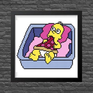 How Did He Get That? - The Simpsons - Funny - Cartoon - Cross Stitch Pattern