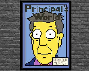 I Simpson - Il mondo del preside - Seymour Skinner - Divertente - Schema punto croce