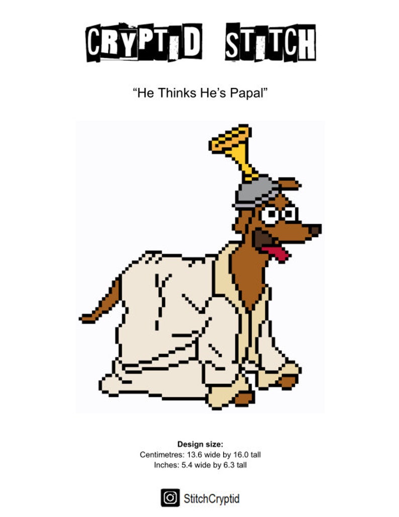 He Thinks He's Papal - The Simpsons - Funny - Cartoon - Cross Stitch Pattern image 2