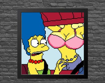 Toglili dal vetro! - I Simpson - Divertenti - Cartoni animati - Marge Simpson - Vacanze di primavera - Schema punto croce