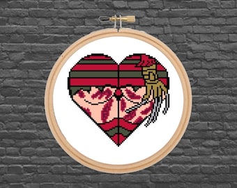 NSFW - Boo-tiful Butts Series - Freddy Krueger - Nightmare on Elm Street - Heart - Halloween - Monster - Cross Stitch Pattern