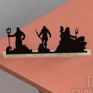 Griechische Götter Desktop Dekore Laser Cut Dateien SVG und DXF, griechischen Waren Dekore, Zeus Dekor, Poseidon Dekor, Hades Dekor, 3D Druckerdateien