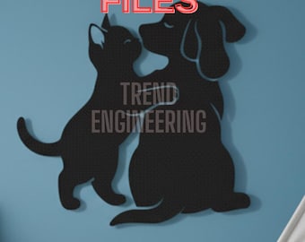 Cat & Dog Wall Decor Laser Cut Files: SVG And DXF