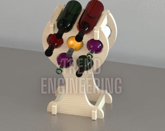 Goblet Wine Rack CNC Cutting Decor Files: DXF & SVG