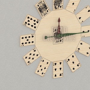 Spielkarten Stil Uhr Laser Cut Dateien Dxf Und SVG, Poker Karten Uhr, Holzuhr, Holz Wanddekor, Glücksspiel Uhr,Home Office Dekor