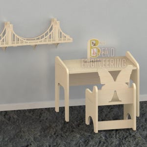 Butterfly Kids Table and Chair CNC Cutting Files (DXF and SVG)