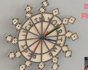 Dice Style Wall Clock Laser Cut Files: SVG And DXF