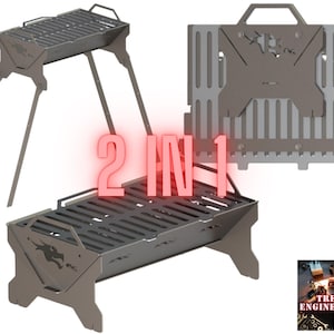 Fogata plegable, archivos cortados por láser (DXF y SVG), plegable, fogata cortada por plasma, bricolaje, láser CNC, barbacoa plegable, barbacoa plegable