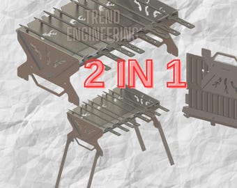 Collapsible BBQ Grill Laser Cut Files: SVG And DXF