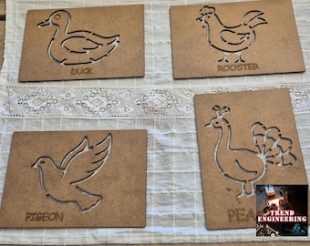 Bird Montessori Painting Stencils, Painting