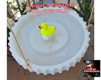 3D Print Bird Bath STL and STEP Files: Garden Decor