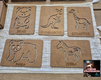 Animal 2 Montessori Painting Stencils, Painting