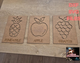 Fruit Montessori Painting Stencils Laser Cut Files: SVG And DXF