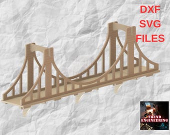 Bridge Wooden Wall Decor Laser Cut Files: SVG And DXF