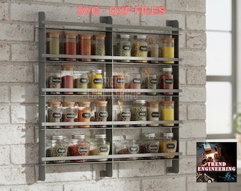 Wall Spice Rack Laser Cut Files: DXF SVG