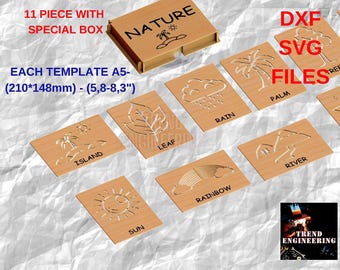 Nature Paint Montessori Painting Stencils Laser Cut Files: SVG And DXF