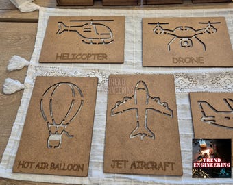 Airplane & Ship Montessori Painting Stencils, Painting