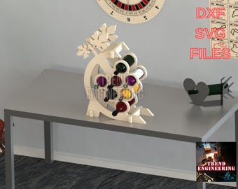 Grapes Wine Rack CNC Cutting Decor Files: DXF SVG