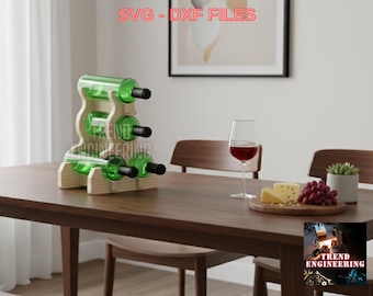 Wave Tree Wine Rack CNC Cutting Decor Files: DXF SVG