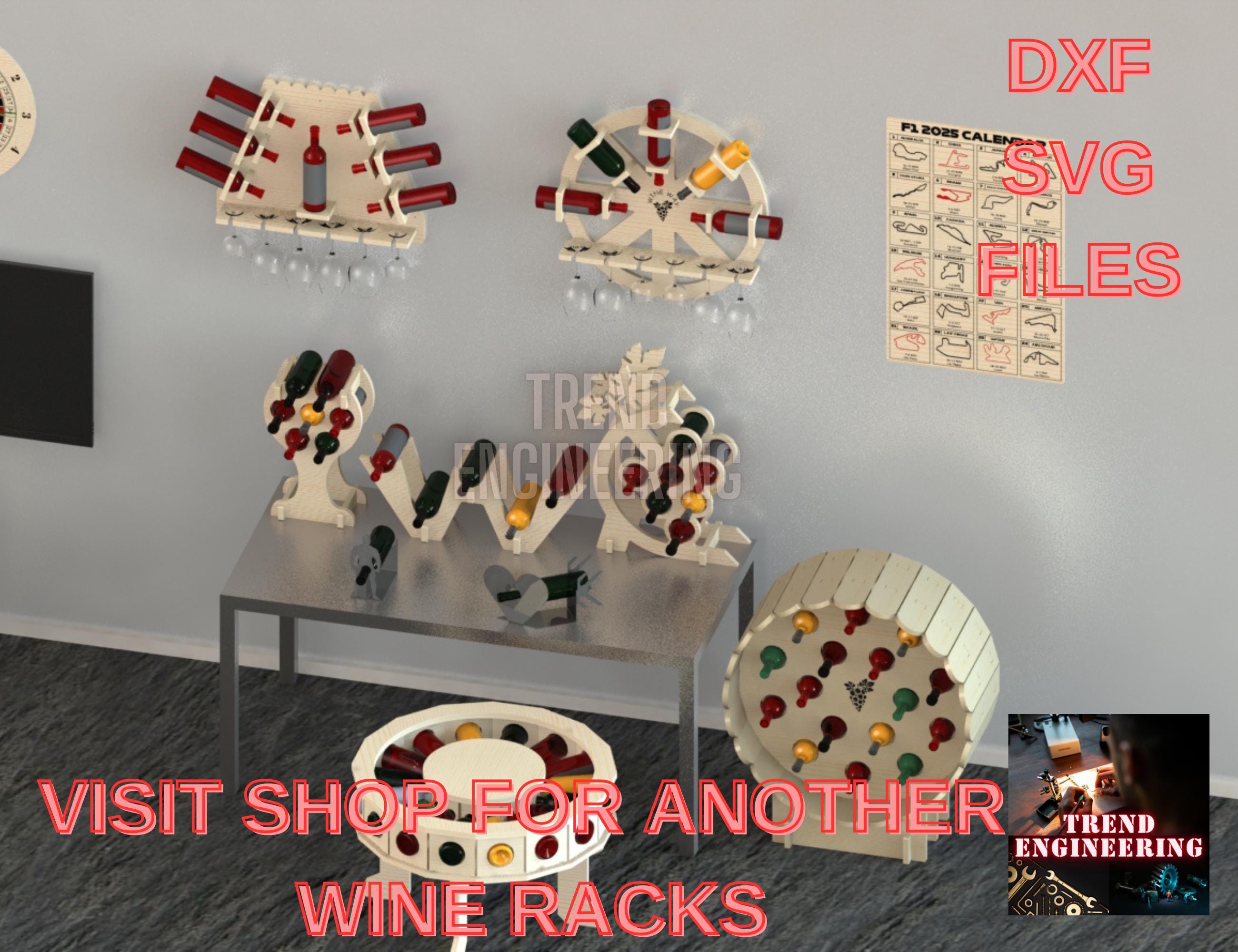 Ship Wheel Wine Rack CNC Cutting Decor Files: DXF SVG - Etsy