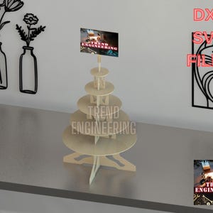 Cirkel inklapbare standaard lasergesneden bestanden DXF en SVG, verlovingsstandaard, babygeslachtstandaard, kerstboom, bruiloftstandaard, beursstand