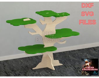 Tree Style Collapsible Display Stand CNC Router Cut Files: DXF, SVG